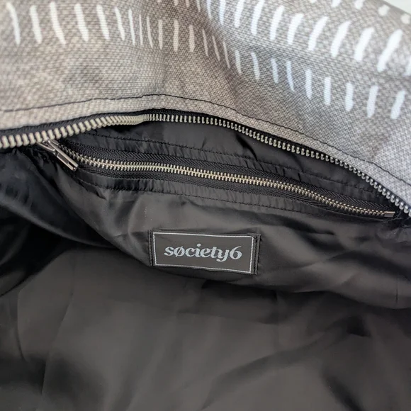 Gray Patterned Canvas Duffle Bag - Picture 9 of 15